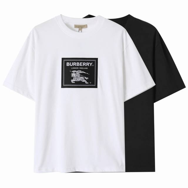 120（代购级别） burberry巴宝莉2025春夏新款战马Logo圆领短袖T恤 高版本高版本 440支纱线240克全棉面料 全网独家首发 百搭款细节处理完美