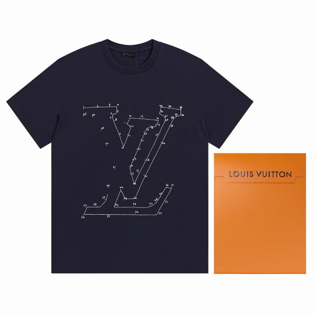 特价50Lv 24早春新款短袖 经典Logo刺绣设计 定制双股精梳棉面料 正确版本 男女同款：S