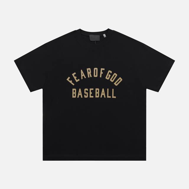 【黑色】 P80 fear Of God Fog第七季主线植绒字母Baseball短袖T恤 原厂面料 克重240G，细节上的设计处理都是精心制作 高品质产品 区