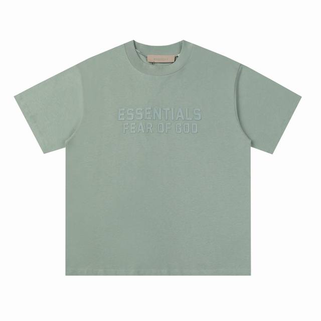 【雾霾蓝】P80 fog复线Essentials 第八季立体硅胶双排大小字母短袖T恤 原厂面料 克重240G，细节上的设计处理都是精心制作 高品质产品 区别市场