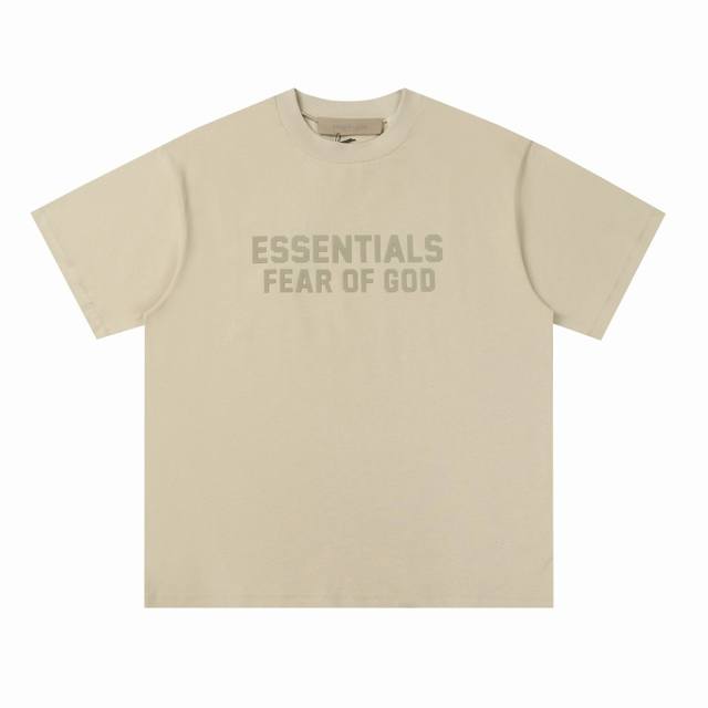 【烟灰色】 P80 Fog复线Essentials 第八季立体植绒双排大小字母短袖T恤 原厂面料 克重240G，细节上的设计处理都是精心制作 高品质产品 区别市