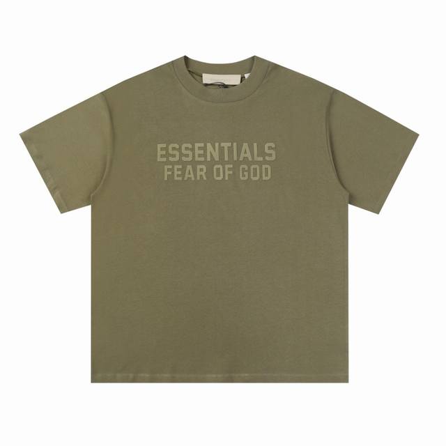 【木咖色】 P80 fog复线Essentials 第八季立体植绒双排大小字母短袖T恤 原厂面料 克重240G，细节上的设计处理都是精心制作 高品质产品 区别市