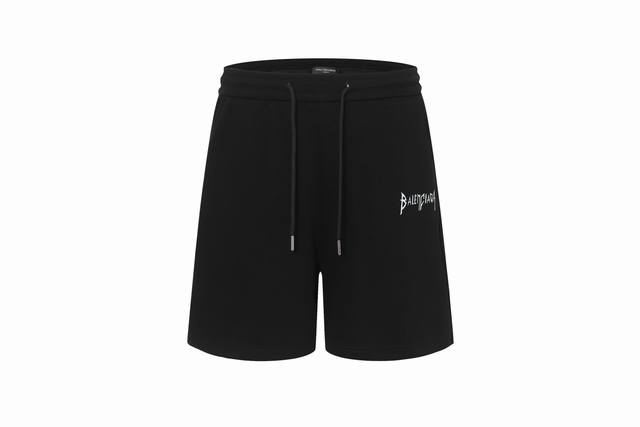 p140春夏短裤新款1:1经典款式【 Balcenaiga】采用高级质量面料：400G.棉80%.聚酯纤维16% 。码数：Xs. S. M. L. 颜色： 黑色
