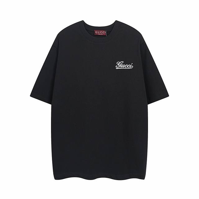 p120 #Gucci古驰##经典##大Logo刺绣#古驰经典大Logo刺绣款，24年刺绣款，官方原版,定制32支双纱纯棉面料，克重270G，手感松软细腻又比一
