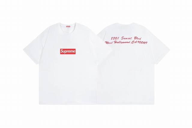 款号739#P70 supreme Ss23 Week 1 West Hollywood Box Logo Tee洛杉矶短袖T恤 宽松版型 采用260克精梳棉双