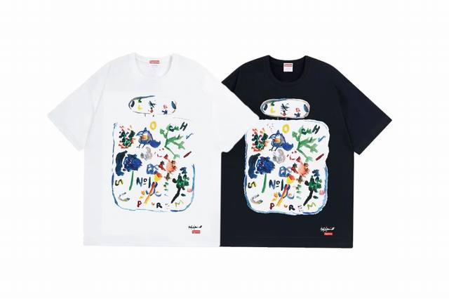 款号Bs721#P70 supreme 22Fw Yohji Paint Tee 山本耀司联名 涂鸦短袖 宽松版型 采用260克精梳棉双纱 从面料到辅料全部三标