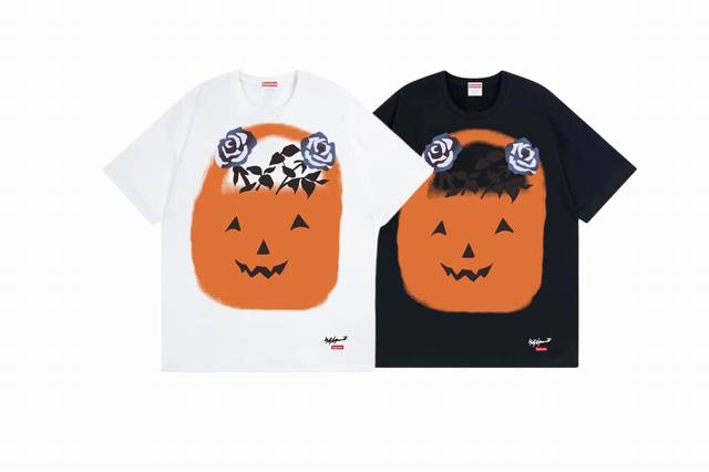 款号Bs720#P70 现货 Supreme 22Fw Yohji Yamamoto Pumpkin Tee 万圣节南瓜短袖T 宽松版型 采用260克精梳棉双纱