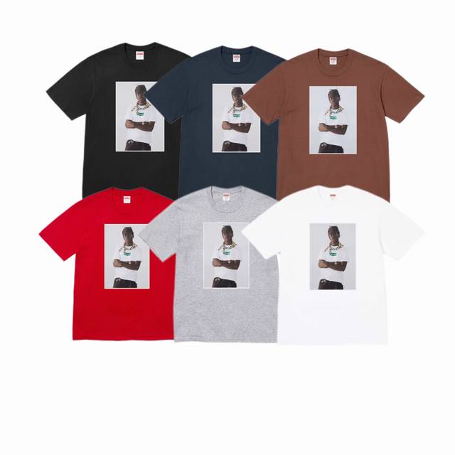 款号814#P70 supreme Fw24 Tyler The Creator Tee 肖像印花休闲圆领短袖T恤 男女同款 宽松版型 采用260克精梳棉双纱