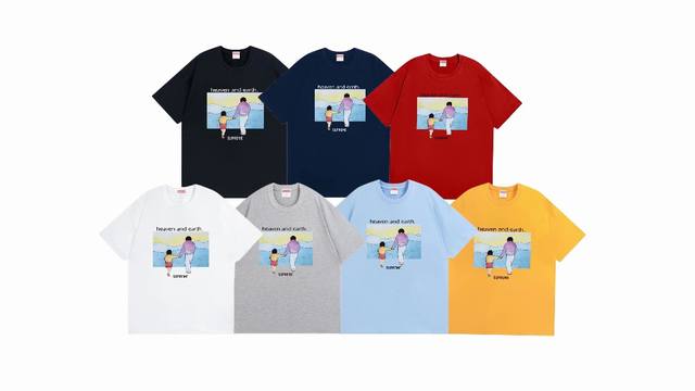 款号774#P70 supreme Fw19 Week 1 Heaven And Earth Tee印花 宽松版型 采用260克精梳棉双纱 从面料到辅料全部三标