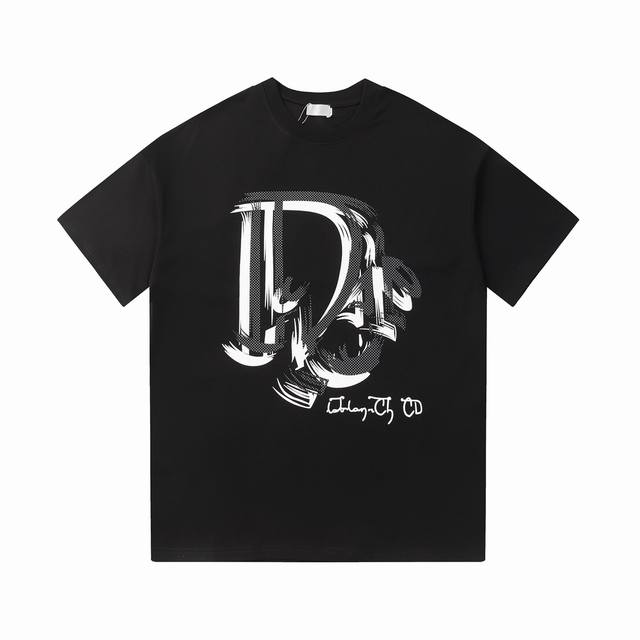 d51#P80 dior迪奥Cd字母Logo印花短袖T恤 logo标识精致升级，灵感源自八十年代复古 原版面料 官方同款 短袖T恤 定制260克同缸染面料 手感