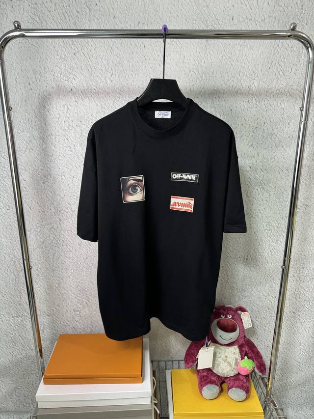 1023#P110 款号 顶级版本 off-White经典爆款Ow24Ss眼睛字母Logo短袖T恤 oversize版型，最大码可穿到220斤左右，对体宽的大哥