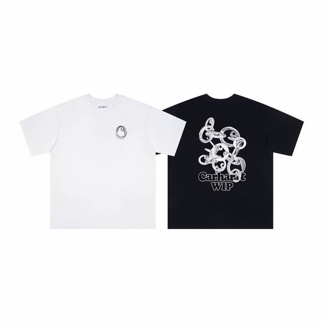 4023# P70 carhartt Wip（卡哈特）25Ss官网同步发售新款圆圈链子印花男女同款短袖T恤 颜色：黑 白 码数：S M L Xl 面料：纯棉潮牌