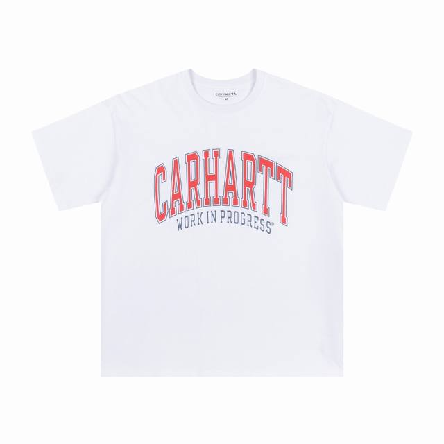 4017# P70 carhartt Wip（卡哈特）24Ss夏季新款白敬亭明星同款印花圆领短袖 颜色：白 码数：S M L Xl 面料：纯棉潮牌双纱260克