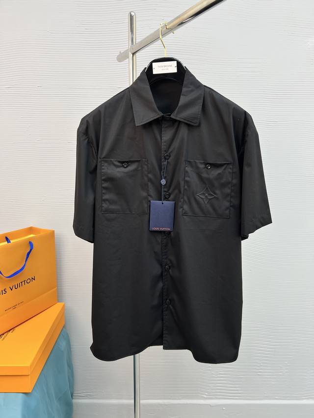 p280 lv 衬衣 25Ss新款短袖棉质衬衫 宽松版型 男女同款！ 码数：S-Xl