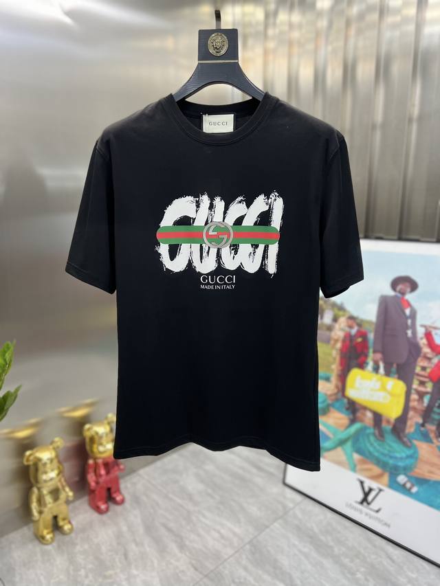 p180Gucci/古奇 2024年春夏新品上新 三标齐全 圆领短袖T恤 好货不用过多介绍 看细节 专柜码数：M-Xxl 175/140建议M 码数偏大 最大可