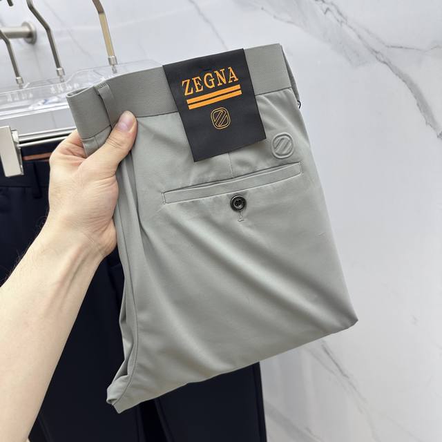p250 Zegna·杰尼亚 2025春夏新品休闲裤西裤，官网同步发售，裤身工艺设计，进口客供辅料、面料丝滑垂感强，代工厂出品免检！每个细节做到极致，原版五金配
