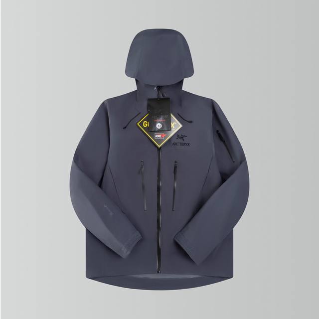 p390 始祖鸟 Alpha系列 Sv 第7代 顶级全溢胶版本 配备搜救器Arcteryx Gore-Tex Pro 刺绣Logo图案休闲运动连帽拉链硬壳冲锋衣