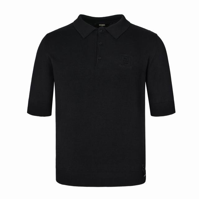 p170【独家供应】 fendi 24Ss 双F压花毛织Polo衫（黑色） 原9,300购入，采用高质纯棉14S细针织片，德国进口挂毛机织片而成，织线原衣对色，