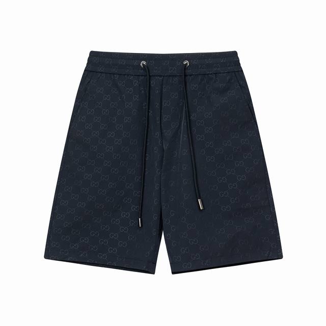 110 2025 Gucci 古驰 新款针织短裤，定制面料，针织工艺刺绣Logo。 版型紧致立体，直条纹拼接，定制裤绳五金质感强，顺滑，上身舒适透气，凹凸有型