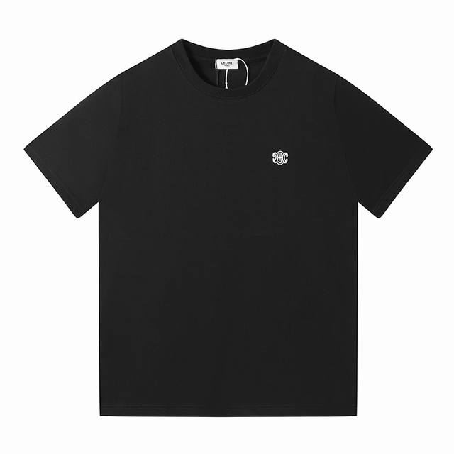 90 celine 赛琳 25Ss新款 刺绣Logo字母短袖（高品质） 面料- 采用270克双股精梳棉面料.索罗纳螺纹订织订染国标一级面料 辅料：官网原版三标L