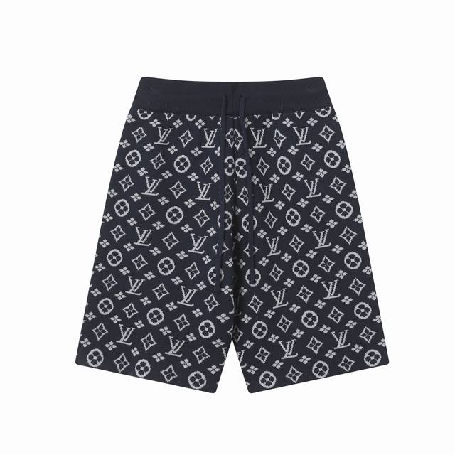 100 lv/路易威登25Ss满印针织提花短裤 经典的Lv Logo满印提花 采用纯棉包芯纱重工针织开版 对版定制超级耗时都对Yb开工 刺绣完美还原精密加工 无