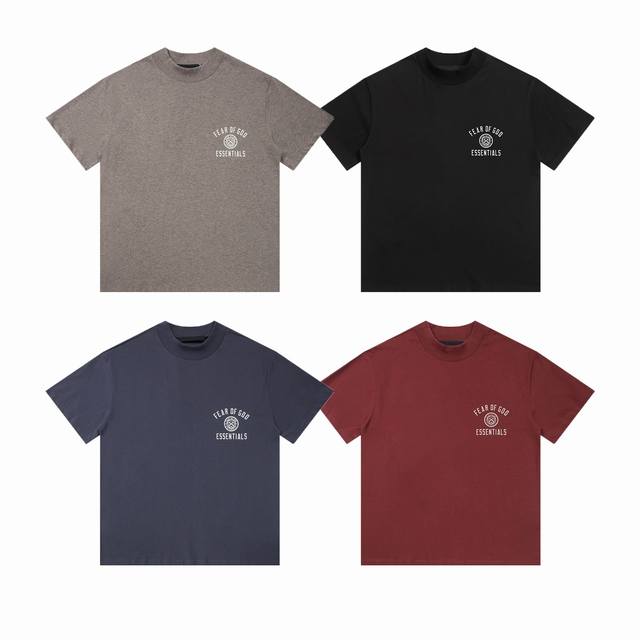 fog Fear Of God Essentials Fog假日系列字母印花纯棉宽松短袖T恤 款号：E2352# P70 颜色：绯红色 黛蓝色 深雾灰 陨石黑