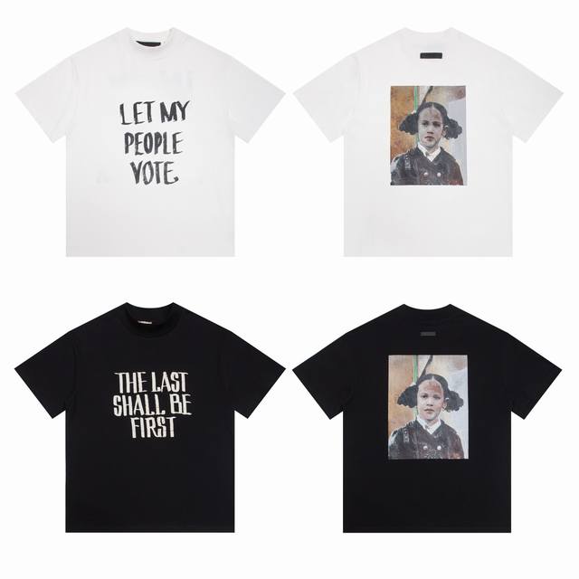 2025新款 Fear Of God Essentials 人像印花字母短袖T恤 款号：E2350# P70 颜色：星辰黑 象牙白 码数：S M L Xl