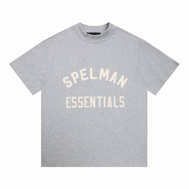 spelman Essentials 字母印花Fog短袖T恤 款号：E2348# P70 颜色：燕麦灰 码数：S M L Xl