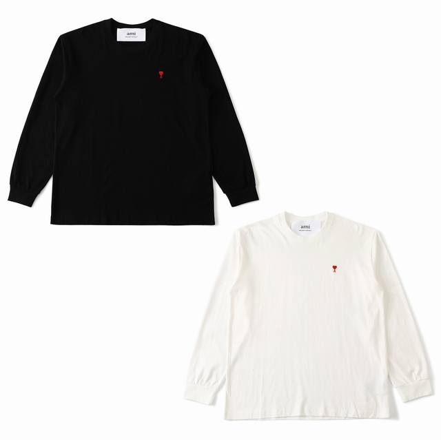 特价P60#B116 黑S2 M2 L3 Xl2 白S3 M3 L3 Xl1 非质量问题不退换 ami 艾米 23Ss春季经典款小刺绣爱心长袖 这个款是客户下的