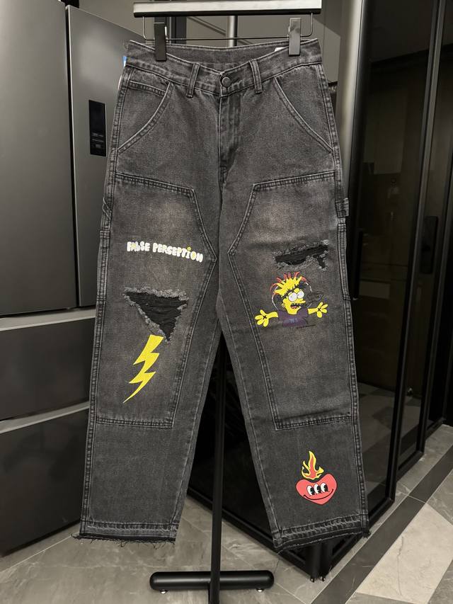 p140【高端】 carhartt/卡哈特 25Fw 辛普森阔腿伐木工装裤（黑色） 整体剪裁采用了立体结构剪裁 拼接工装视觉效果极佳，工装设计，简约而不简单 灵