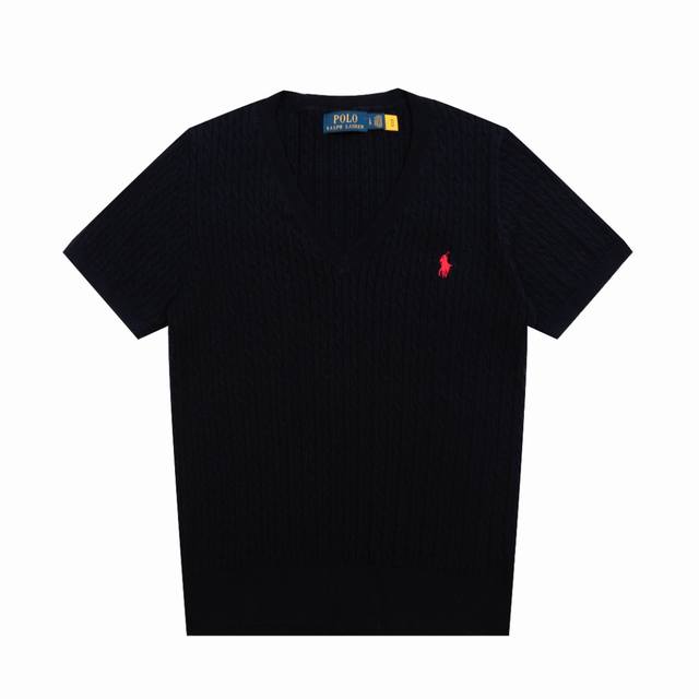 100 「顶级品质」 款号：Ds509#（全年不下架） 【拉夫劳伦Ralph Lauren小麻花V领纯色刺绣Logo针织短袖】 拉夫劳伦Ralph Lauren