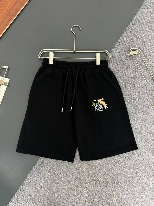 p140 *Loewe*罗意威*400G克重磅纯棉宽松休闲短裤刺绣Logo设计 春夏新款圆领时尚休闲短裤 贴肤舒适，耐看又好穿 原厂工艺一丝不苟，休闲百搭必备款