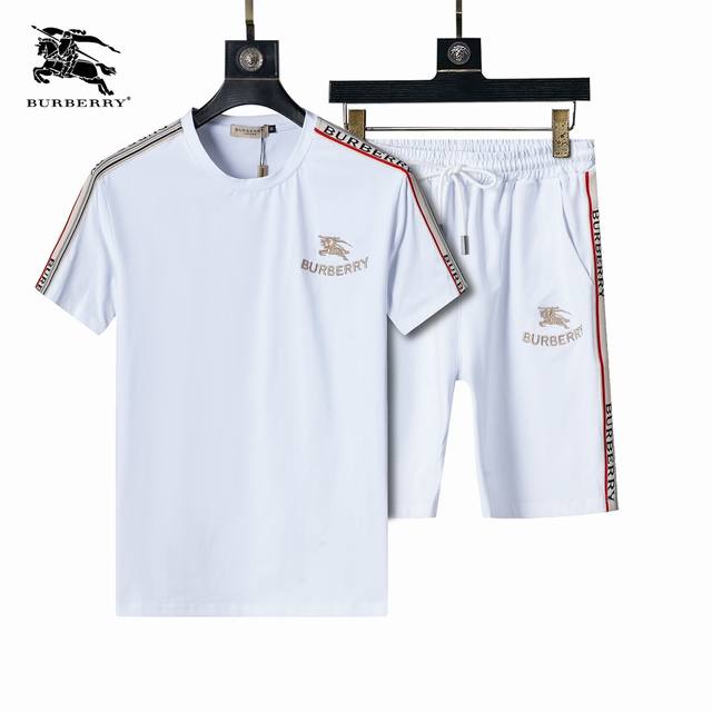 230 2025 巴宝莉Burberry 春夏官网同步新款圆领短套装， 款式时尚 帅气，面料舒适，做工严谨 ，走线工整。上身效果好· 码数 M-3Xl 颜色 黑