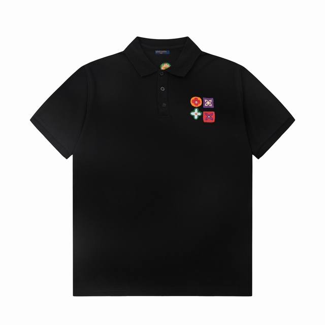 110 Lv/路易 25Ss新款 小印章绣花Polo 颜色：白 黑 码数：S M L Xl Xxl