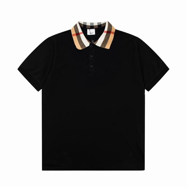 110 Bbr/巴博利 25Ss新款 经典格纹领Polo 230克重双纱全棉珠地 颜色：黑 白 杏 码数：S M L Xl Xxl