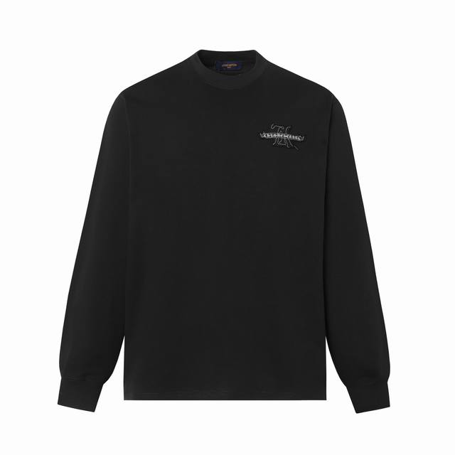 p170 louis Vuitton路易威登 春秋冬新款超百搭长袖情侣长T 前幅Logo贴布 后背梵文Logo贴布 高版本 全棉高克重重磅面料 手感柔顺不变形不