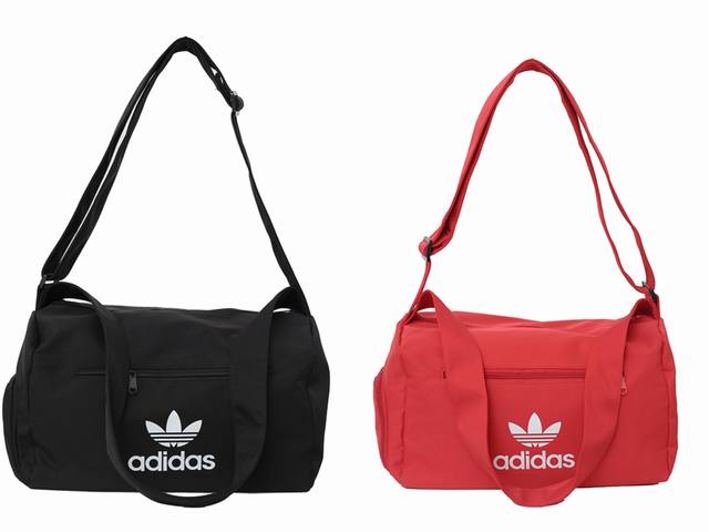 xy潮包上新，P60 款号：2510款 Adidas旅行包 颜色：红色、黑色 尺寸35*25*25Cm adidas运动风格手提包，时尚与功能并重！ 这款Adi