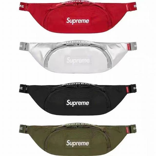 xy潮包上新，P40 款号：2307款 产品名称：Supreme腰包 颜色：黑色、白色、红色、绿色 描述：长青款#全年不下架 新款Supreme 22Fw Sm