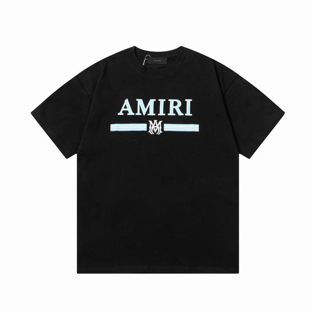 110【隔天到】 Amiri 阿米里 经典字母～大Logo印花 logo标识精致升级 原版面料 官方同款 短袖T恤 定制260克同缸染面料 手感非常舒服 春夏最