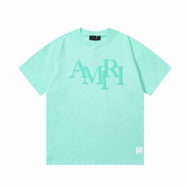 110【隔天到】 Amiri 阿米里 经典字母～大Logo印花 logo标识精致升级 原版面料 官方同款 短袖T恤 定制260克同缸染面料 手感非常舒服 春夏最