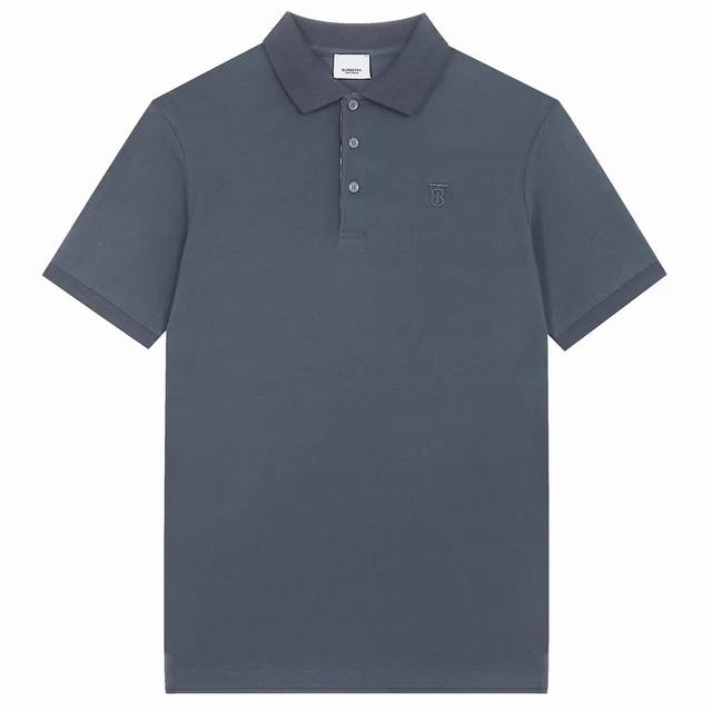 p120 面料：240克 burberry春夏翻领Polo衫新款 经典小Tb字母田岛刺绣工艺，领子拼织设计，内门襟拼接经典条纹织带，定制字母标识纽扣，细节到位，