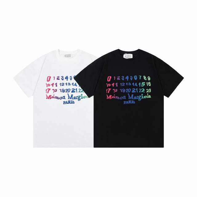 p70#M730 maison Margiela/马吉拉25Ss渐变数字字母印花Logot恤短袖 春夏新款男女同款短袖，同步发售简约大方，从容百搭，档次极高，完