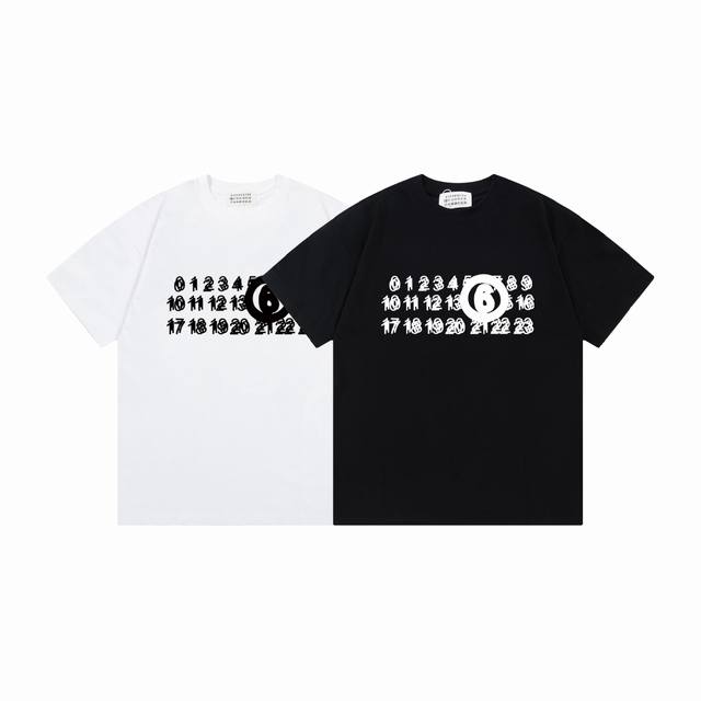 p70#M729 maison Margiela/马吉拉25Ss数字字母印花Logot恤短袖 春夏新款男女同款短袖，同步发售简约大方，从容百搭，档次极高，完美融
