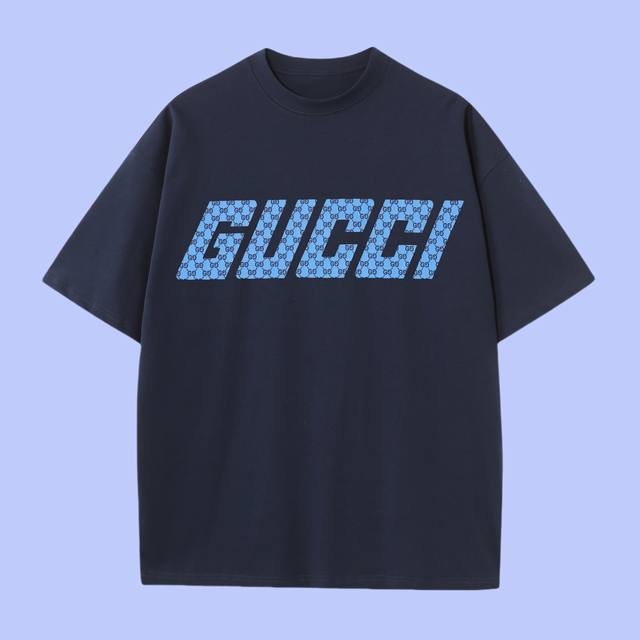 p90 高端品质 gucci 2025Fall 春夏系列 蛇纹Logo短袖T恤 区别普通印花 定织270G32支双纱纯棉面料 宽松版型 男女同款 size：S