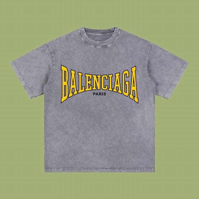 p100 高端品质 balenciaga 2025 Fall 春夏系列 logo短袖T恤 采用进口康丽数码直喷印花 定染高品质潮牌26支双纱100%洗后300G