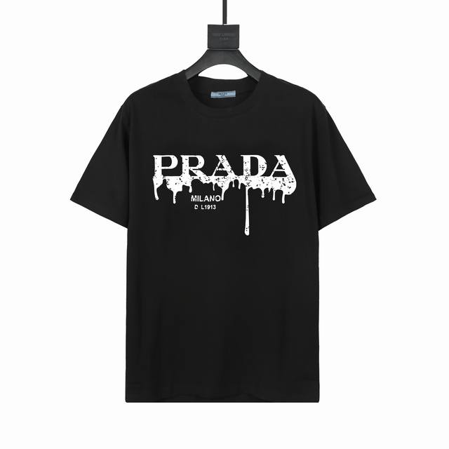ff516#P90 顶级高品 prada 普拉达短袖T恤 高端32S双纱280克面料 印花采用超高品质不脱胶工艺 超高克重高密度超高品质 经过高温缩水定型 毛料