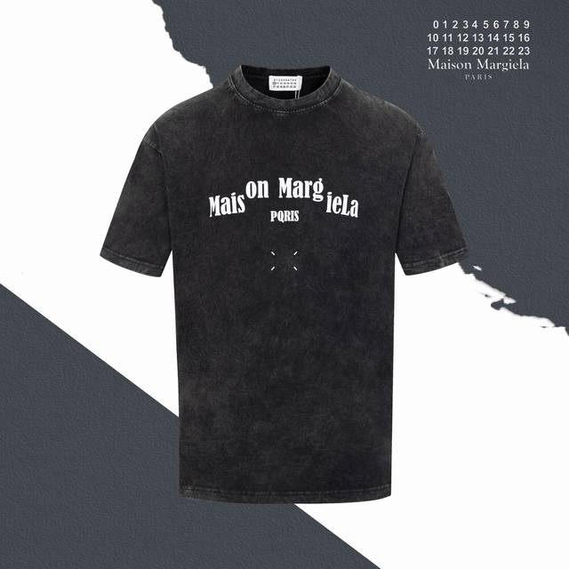 90 水洗黑 款号S039 maison Margiela马吉拉胸前Logo字母梯形印花圆领短袖 印花 全套包装 三标齐全 原版配套辅料1:1 主唛工艺 非常的