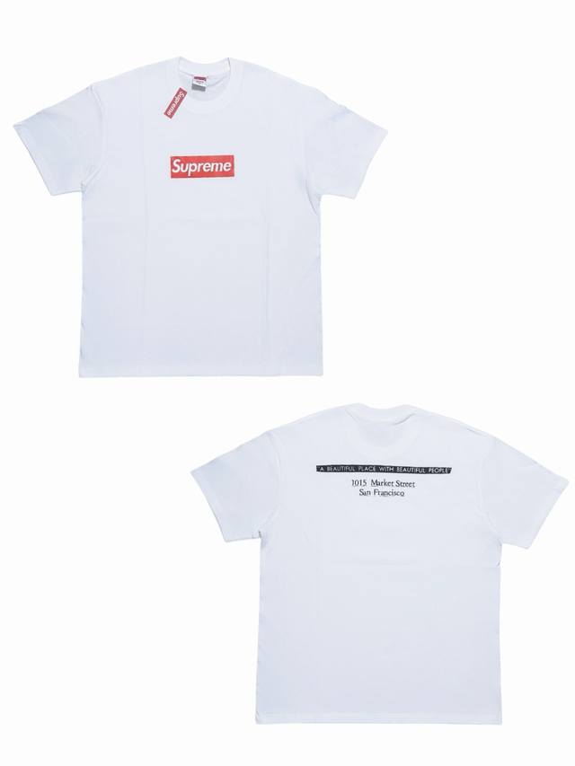 su118#P60 supreme Fw19 Week 9 旧金山开业限定 Box Logo 短袖T恤 男女同款 黑色 采用圆筒无缝工艺（原版工艺 衣服侧面没有