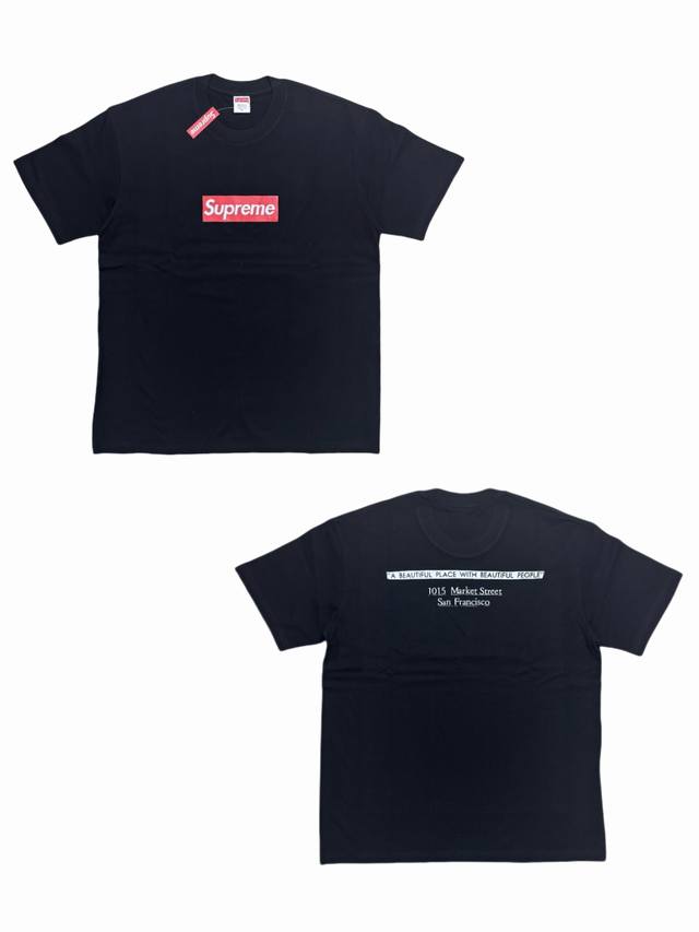 su117#P60 supreme Fw19 Week 9 旧金山开业限定 Box Logo 短袖T恤 男女同款 采用圆筒无缝工艺（原版工艺 衣服侧面没有缝合骨