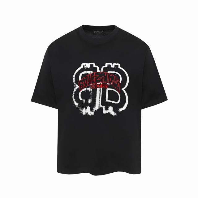 602#P60 ，Balenciaga巴黎世家印花短袖T恤 - 面料经过2次高温缩水固色 不变形不缩水不起球 -正确Os版型 不省面料 只做穿上有效果的高质量产